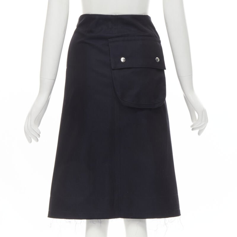 SACAI XL silver grommet lace front A-line skirt S