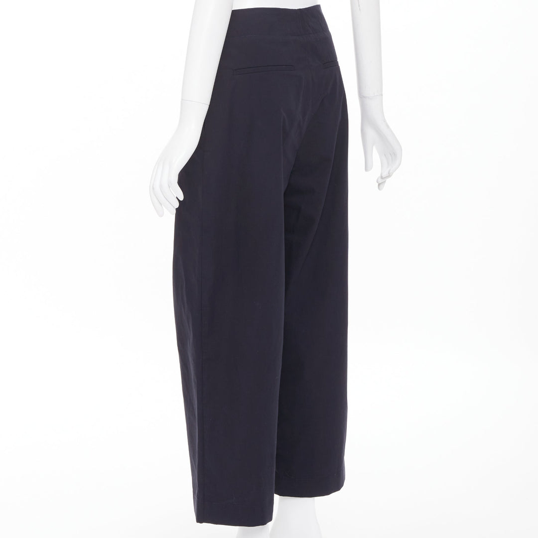 STUDIO NICHOLSON Dordoni darkest navy peached powder wide volume pants US0 XS