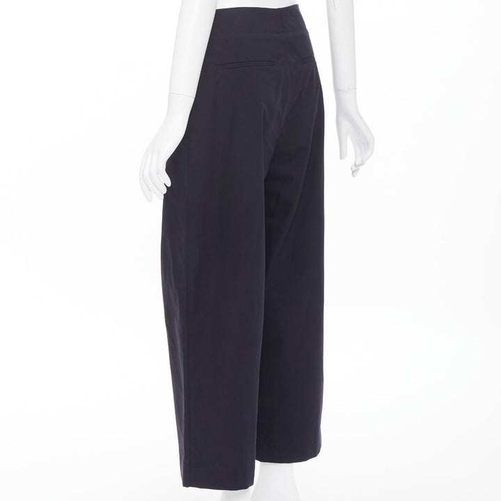 STUDIO NICHOLSON Dordoni darkest navy peached powder wide volume pants US0 XS