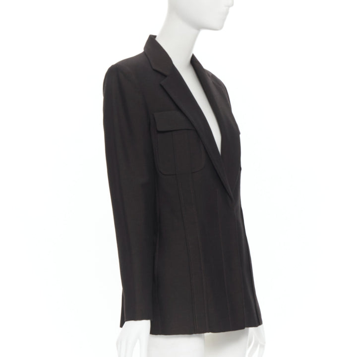 vintage GUCCI TOM FORD 1996 brown wool mohair dart front blazer pant set IT42 M