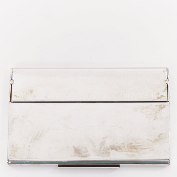 LOUIS VUITTON Porte Carte Champs Elysees silver tone metal  cut out card holder