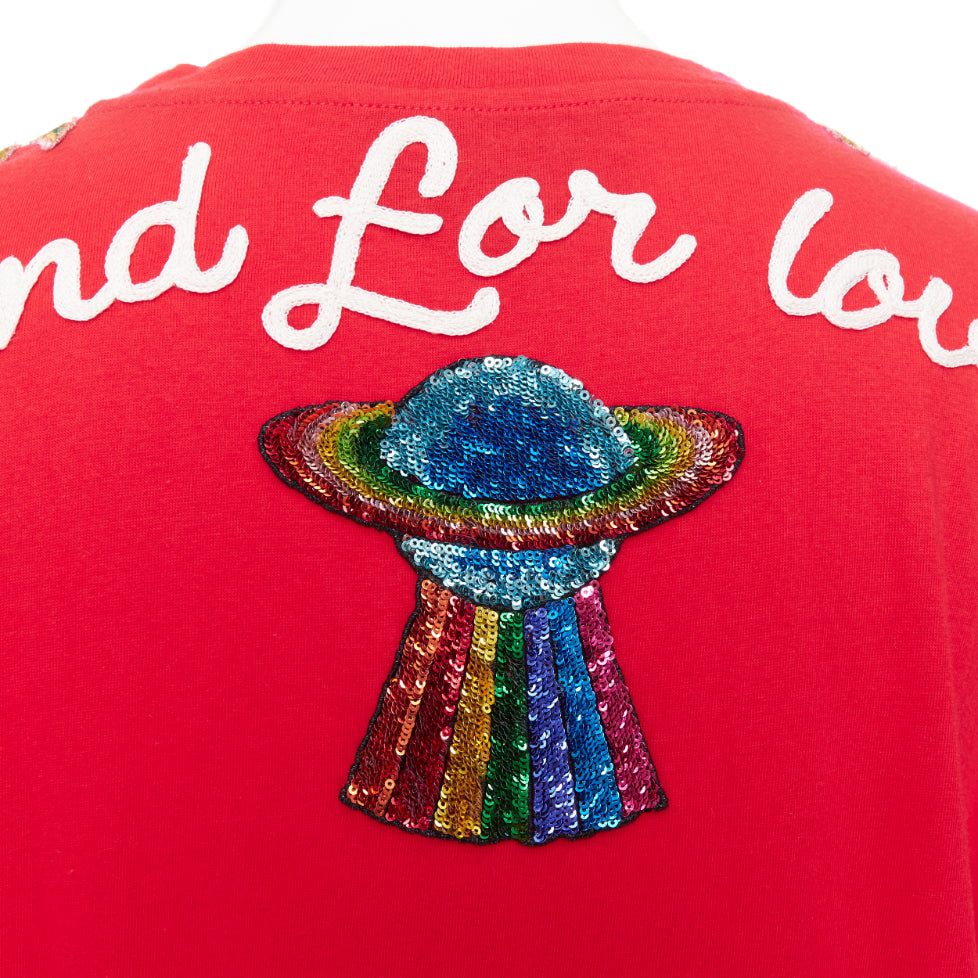 GUCCI 2017 Dover Street Market DSM red cotton flower embroidered t-shirt XS