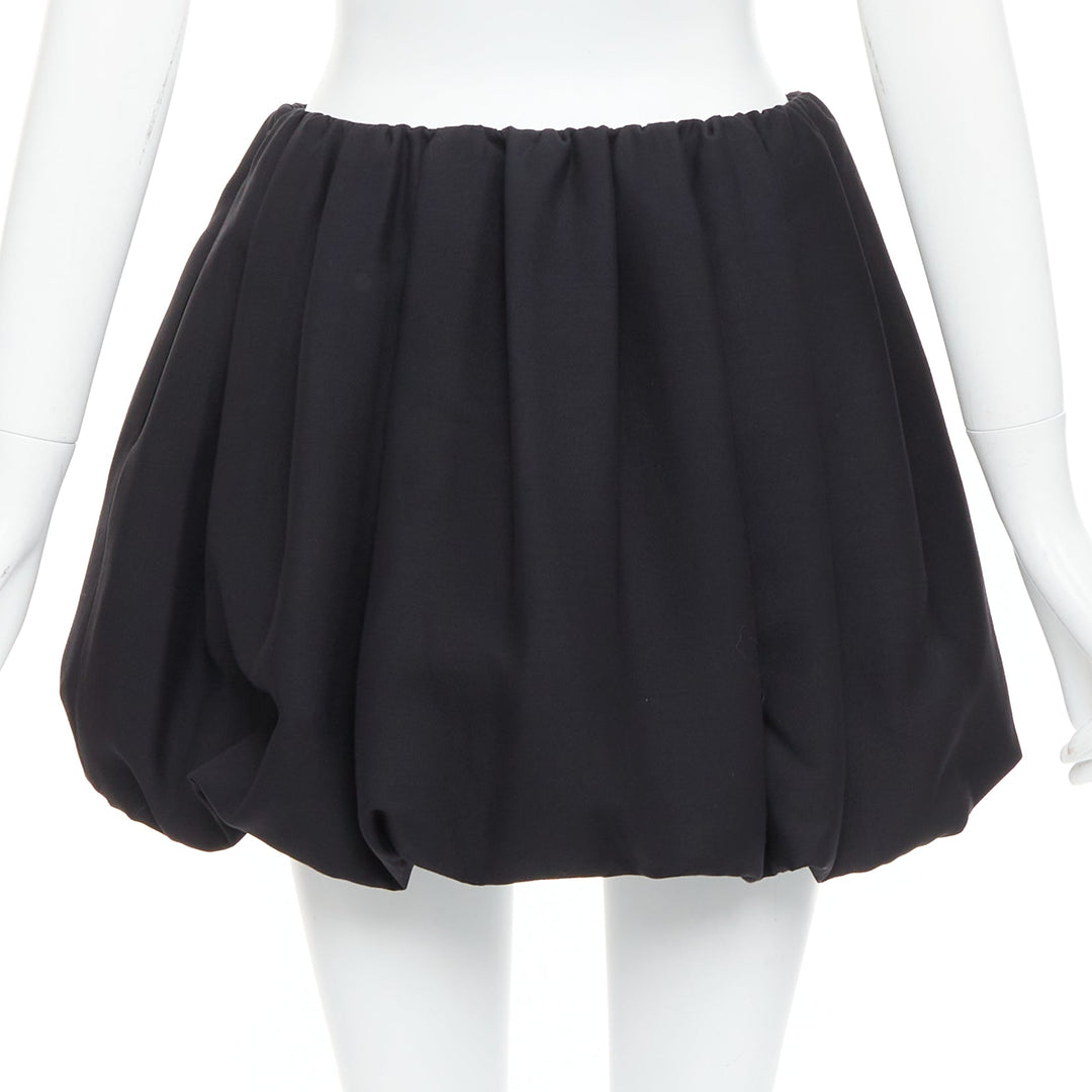 VALENTINO 2023 black crepe couture silk puff ball bubble skirt IT38 XS