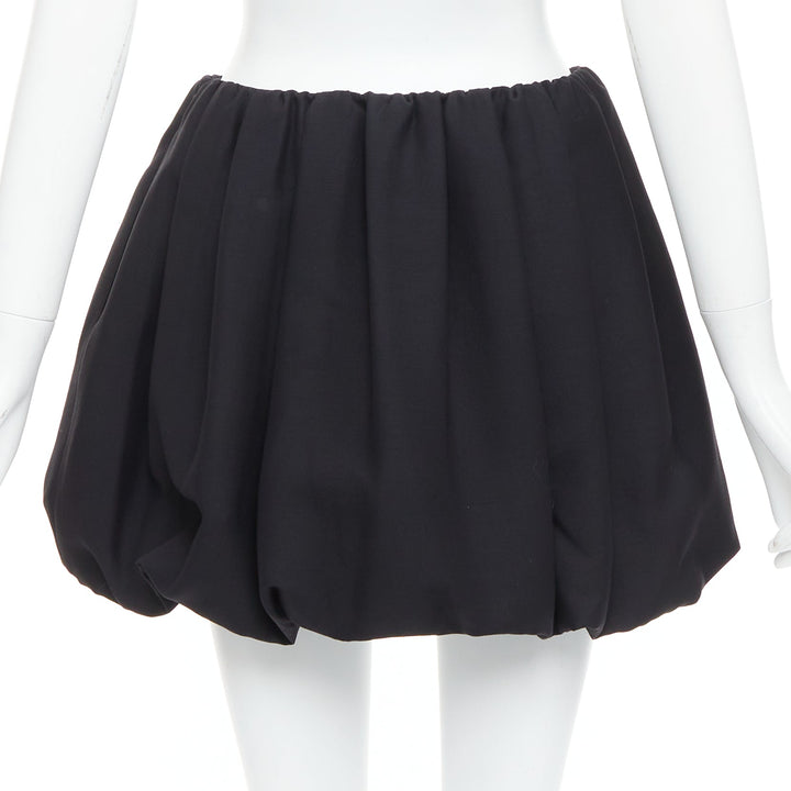 VALENTINO 2023 black crepe couture silk puff ball bubble skirt IT38 XS