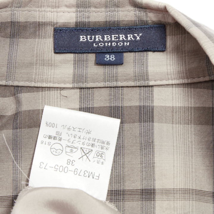 BURBERRY House Check beige cotton cowhide belted shirt dress IT38 XS