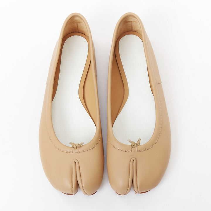 MAISON MARGIELA Tabi  nude soft nappa leather split toe ballet flats EU37.5