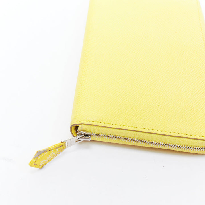 HERMES Azap Jaune Citron yellow epsom leather classique long wallet