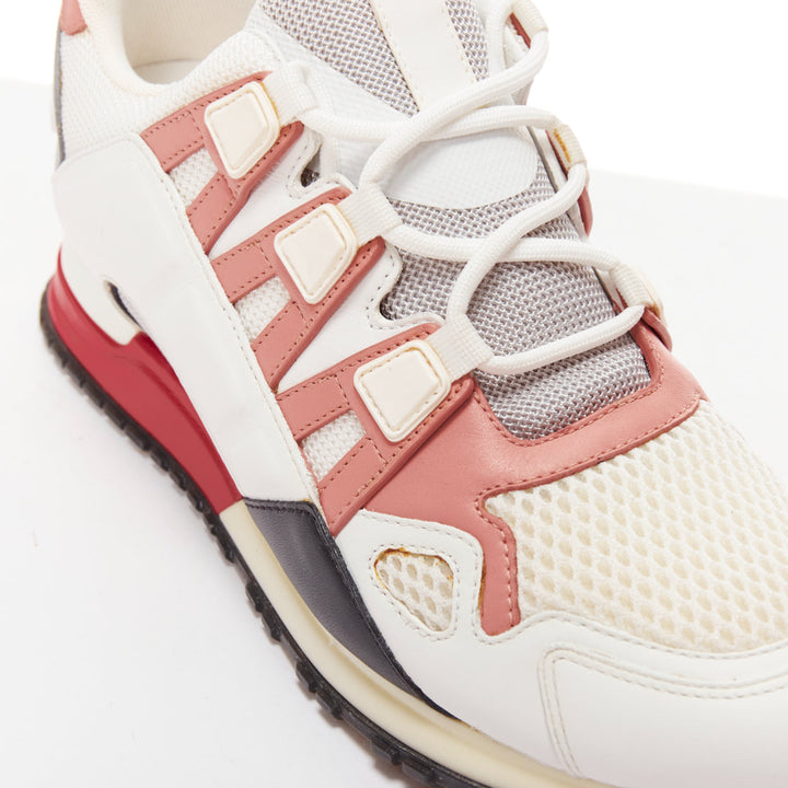 LOUIS VUITTON Run Away off white pink LV logo mesh leather sneakers EU38