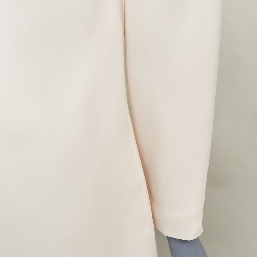 VALENTINO 2014 Bridal Crepe Couture leather petal collar ivory dress IT40 S