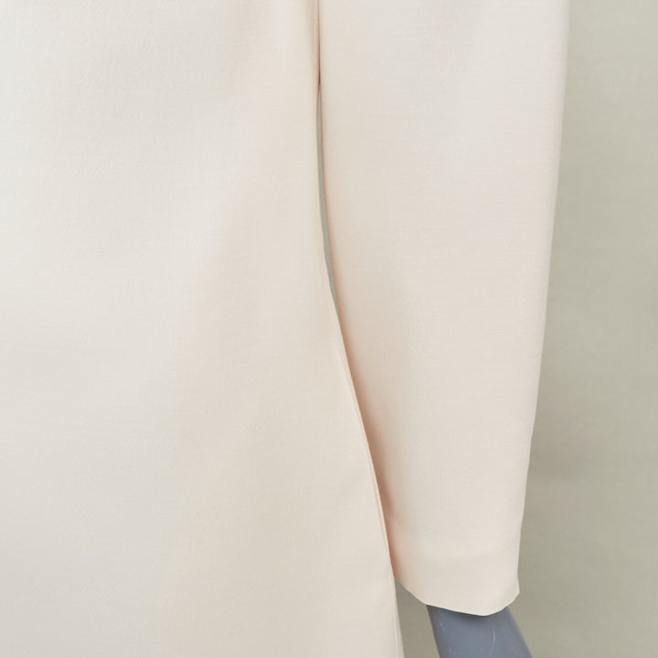 VALENTINO 2014 Bridal Crepe Couture leather petal collar ivory dress IT40 S