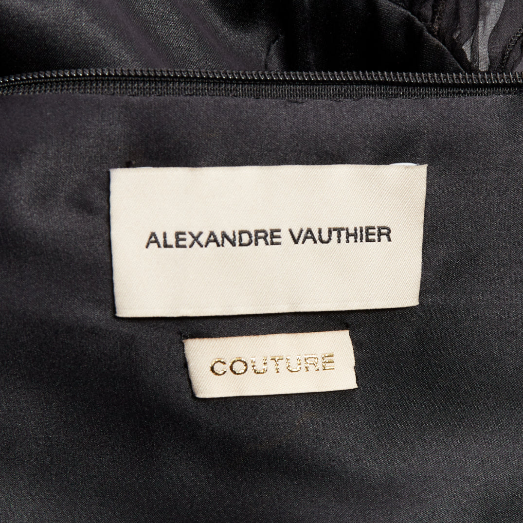 rare ALEXANDRE VAUTHIER COUTURE AW2018 Runway black leopard lace pleated skirt