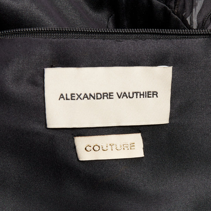 rare ALEXANDRE VAUTHIER COUTURE AW2018 Runway black leopard lace pleated skirt