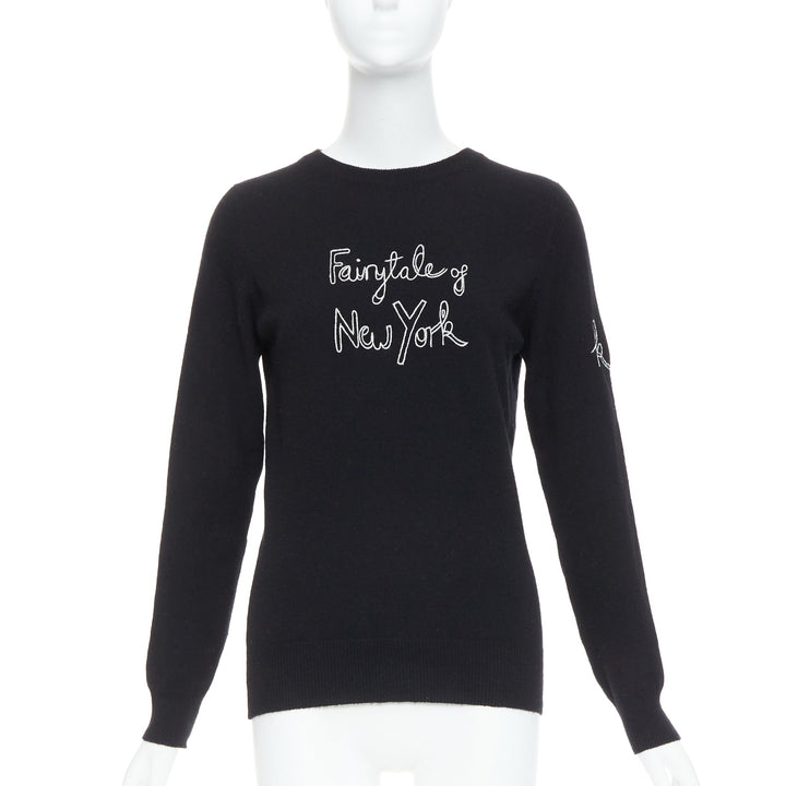 BELLA FREUD 100% cashmere Fairytale of New York black sweater XS