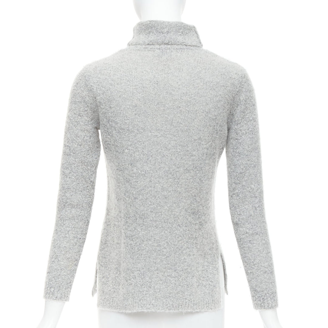 CLUB MONACO 100% cashmere grey turtleneck long sweater XS