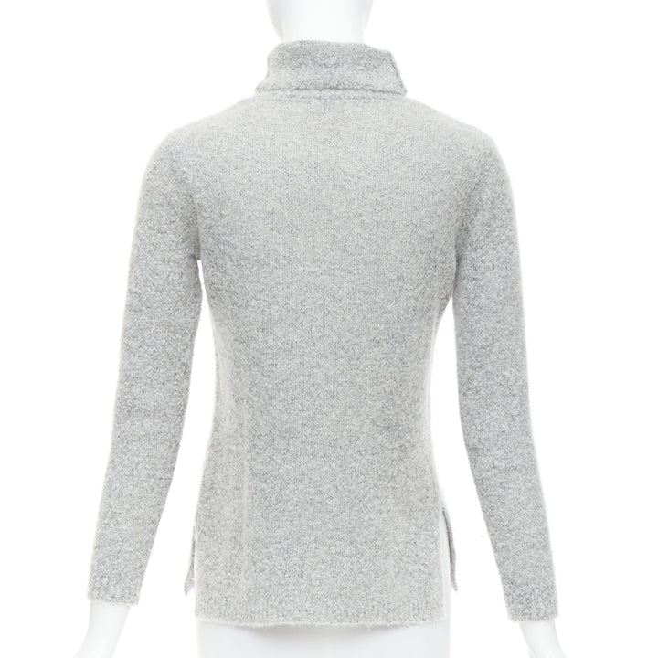 CLUB MONACO 100% cashmere grey turtleneck long sweater XS