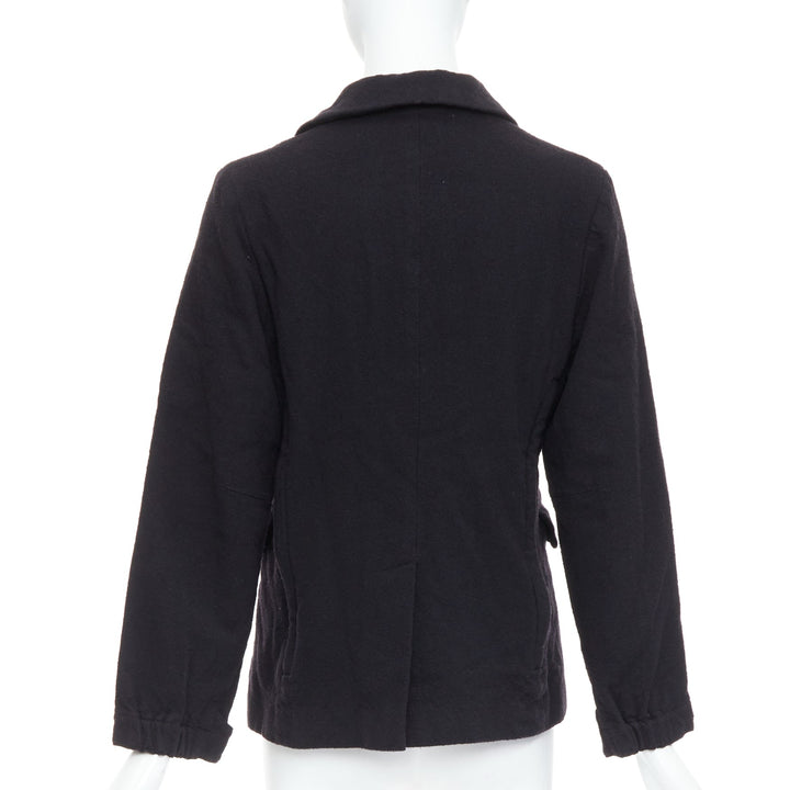 COMME DES GARCONS CDG black boiled wool button down blazer coat S