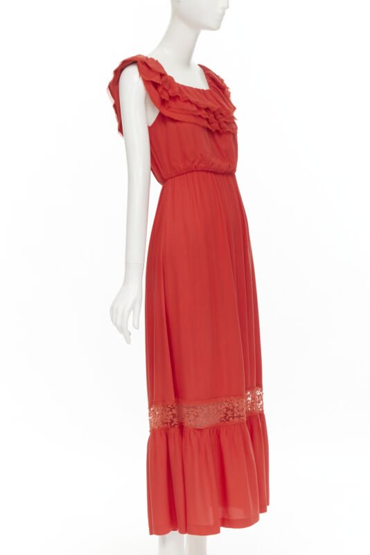 Female mannequin wearing Alice Olivia Red Feels like cotton Women Casual Dress in Size US2 | Available at JHROP