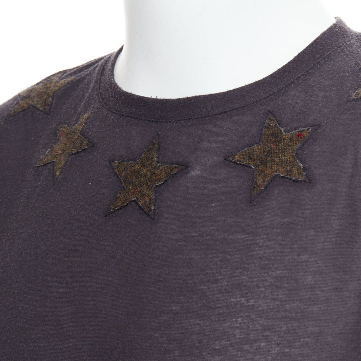 GIVENCHY 2013 Bird of Paradise star applique washed cotton tshirt M
