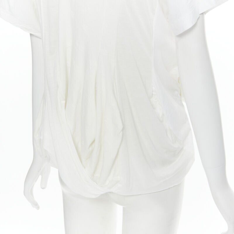 TRICOT COMME DES GARCONS 2013 white patchwork draped deconstructed top M