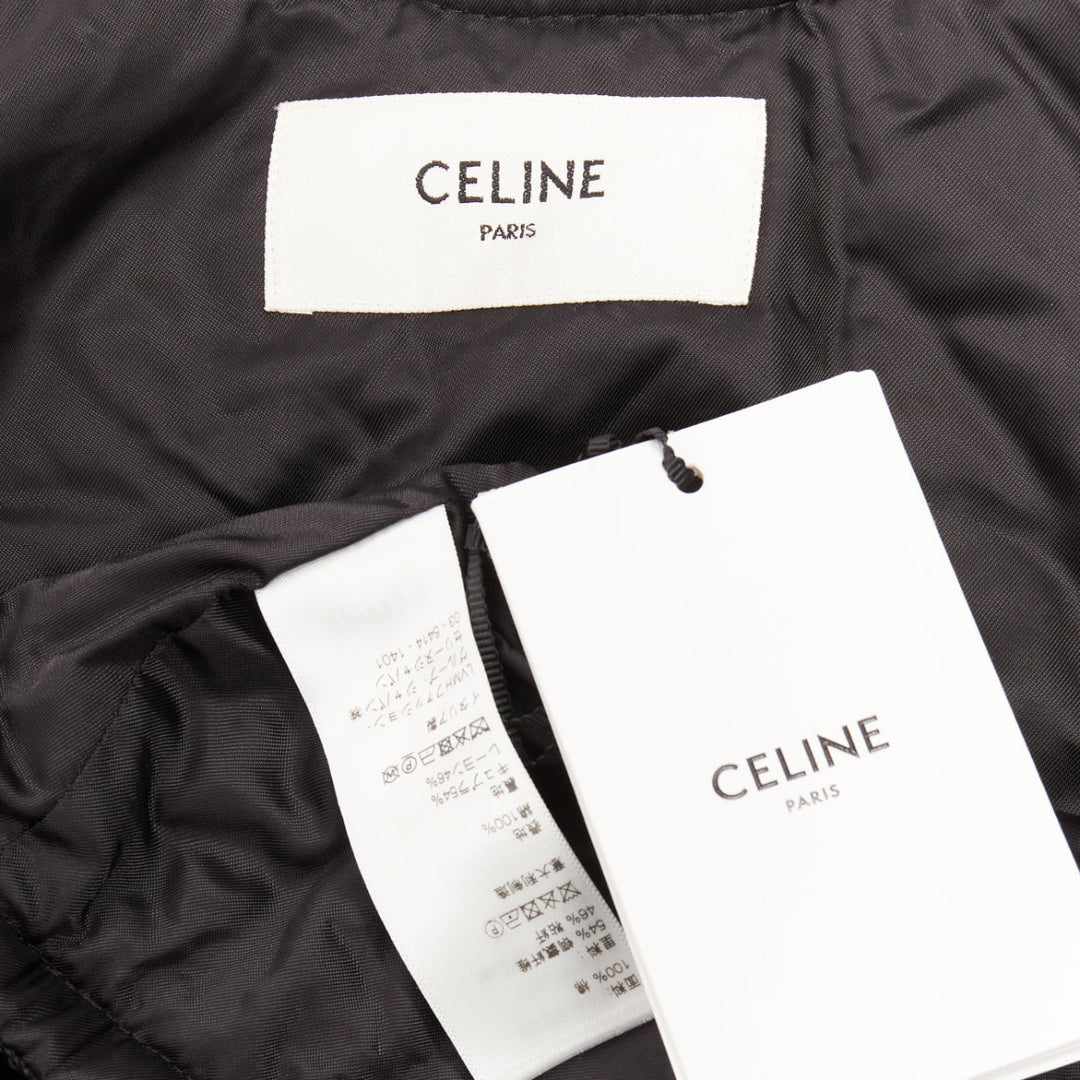 CELINE black cotton velvet gold braided weave trim cropped gilet vest FR38 M