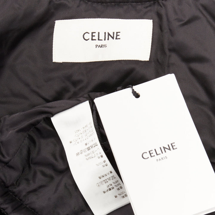 CELINE black cotton velvet gold braided weave trim cropped gilet vest FR38 M