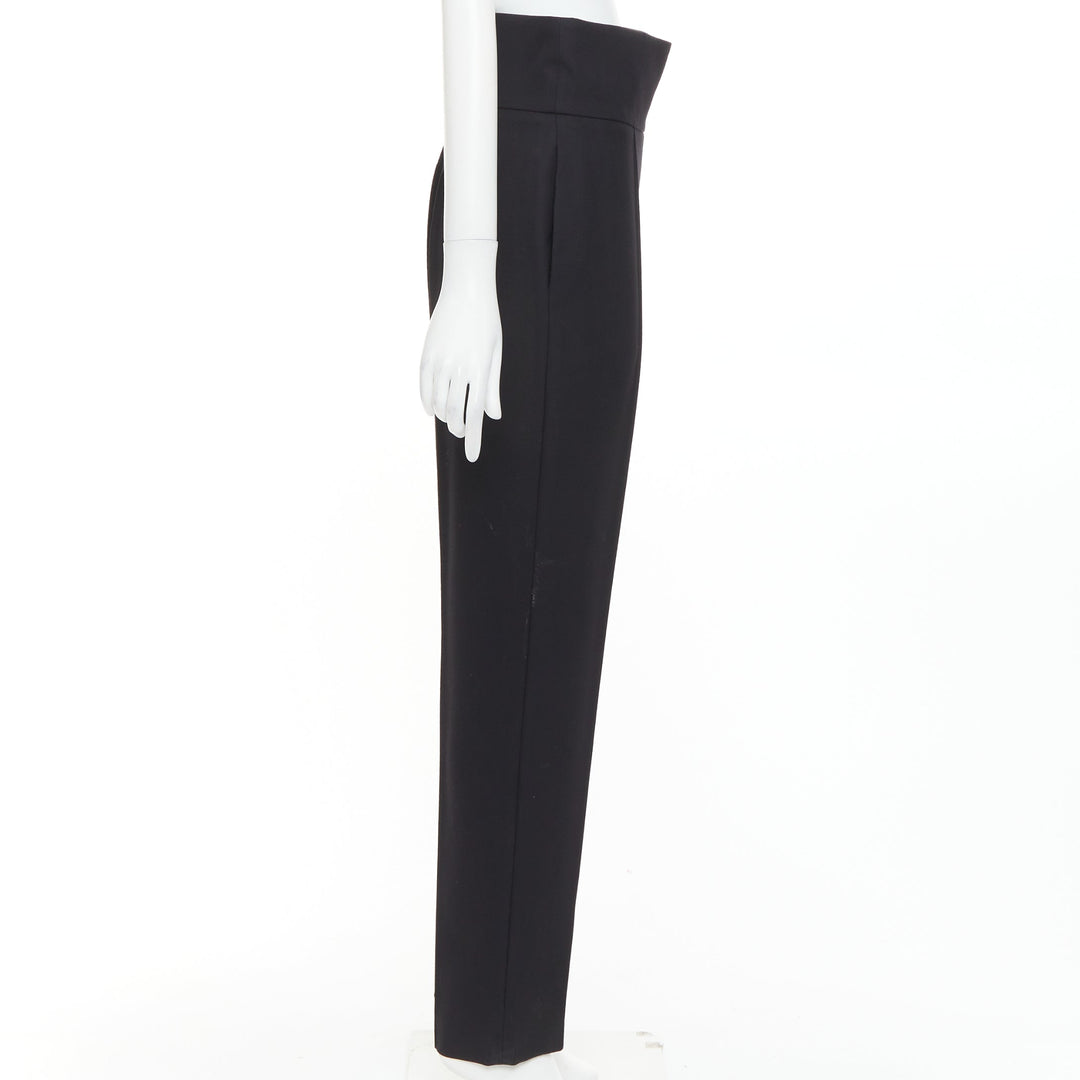 ALEXANDRE VAUTHIER black high waist pleated zip hem harem pants FR40 L