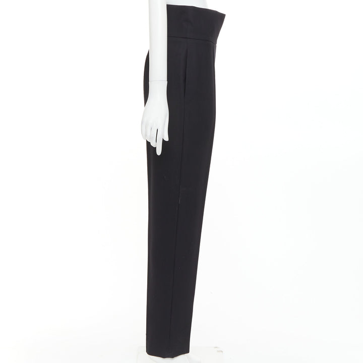 ALEXANDRE VAUTHIER black high waist pleated zip hem harem pants FR40 L