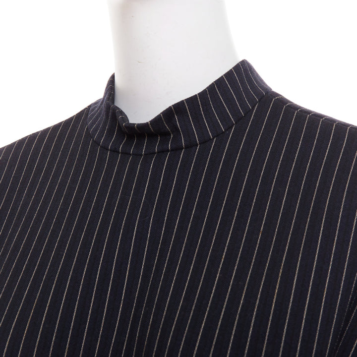 STELLA MCCARTNEY 2013 grey wool blend pinstripe structural pleated dress IT40 S