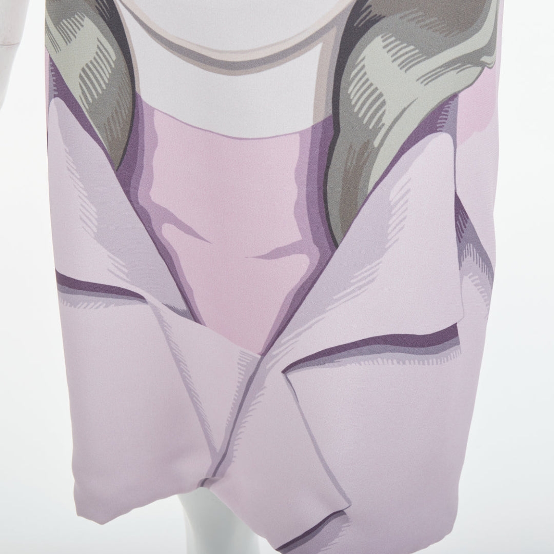 rare PRADA 2014 Runway Jeanne Detallante graphic face portrait wool dress IT40 S