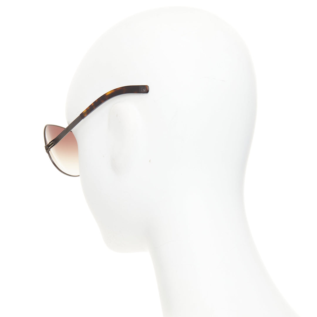 IC BERLIN Tres Chic Mercredi brown gradient lens butterfly metal sunglasses