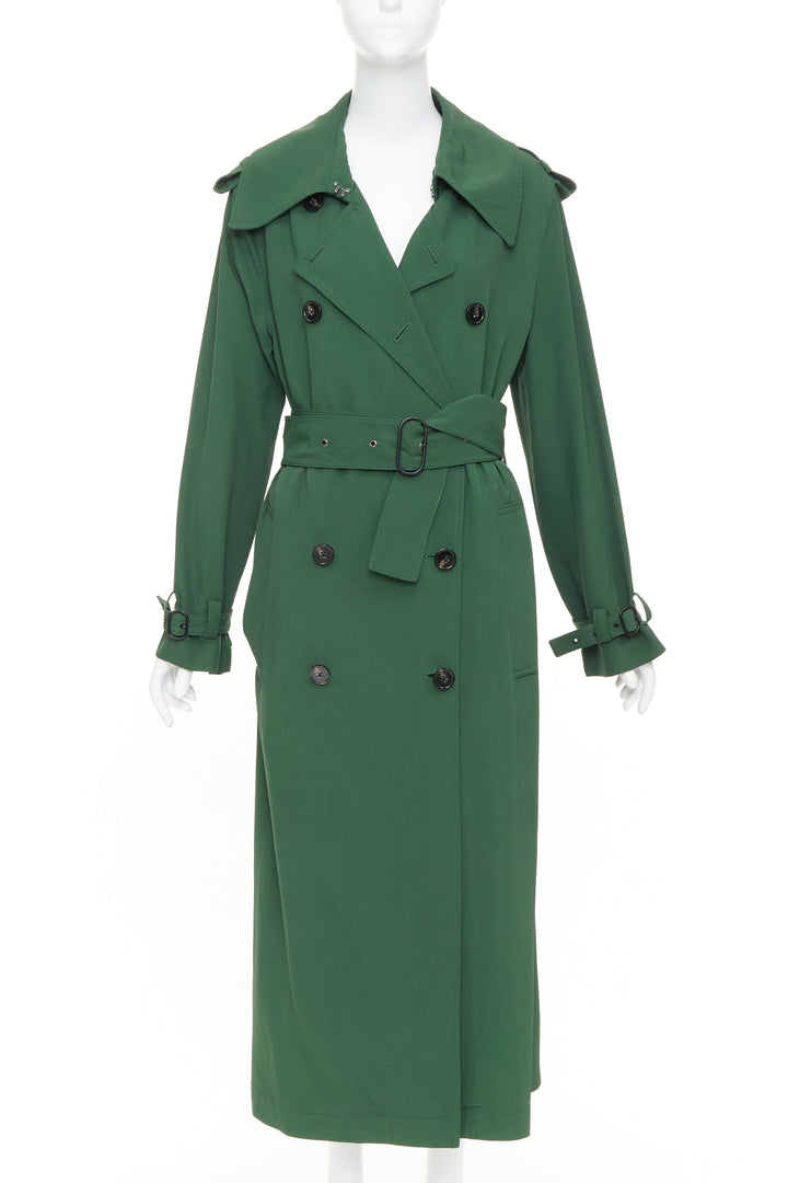 ACNE STUDIOS 2018 Lucie TW green twill belted maxi trench coat FR38 M