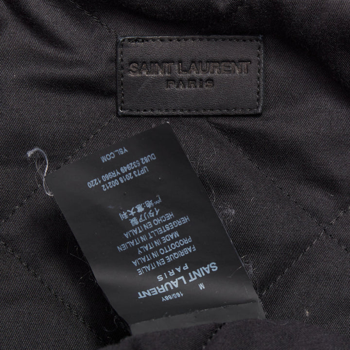 SAINT LAURENT 2018 black classic washed denim snap buttons trucker jacket M