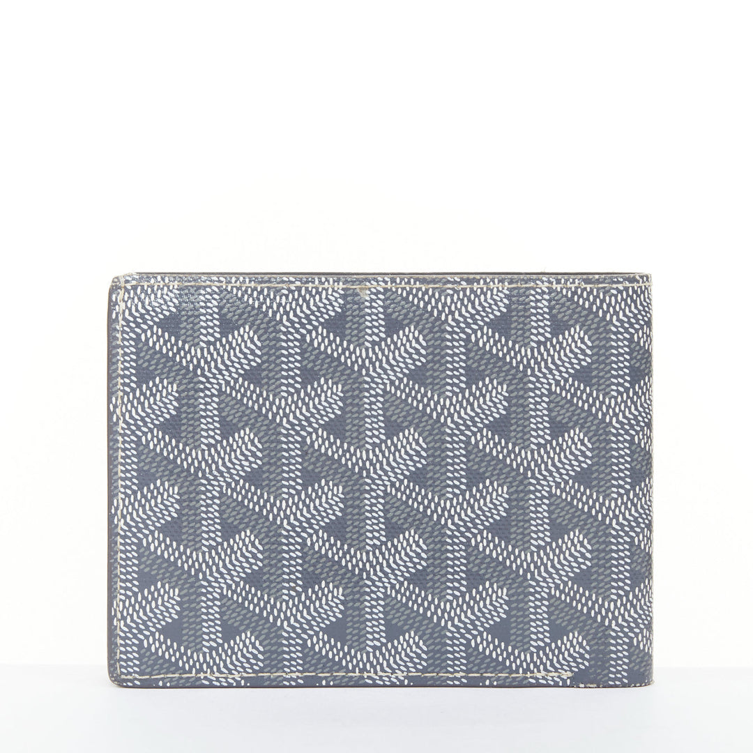 GOYARD Victoire grey Goyardine coated canvas monogram bifold credit card wallet