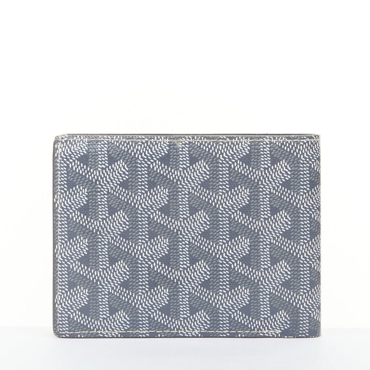 GOYARD Victoire grey Goyardine coated canvas monogram bifold credit card wallet