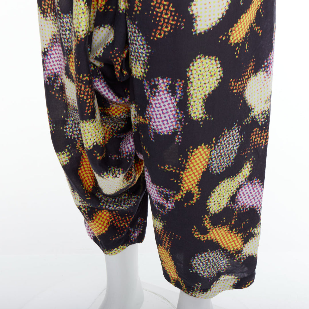 ISSEY MIYAKE MEN multicolour abstract print asymmetric harem pants