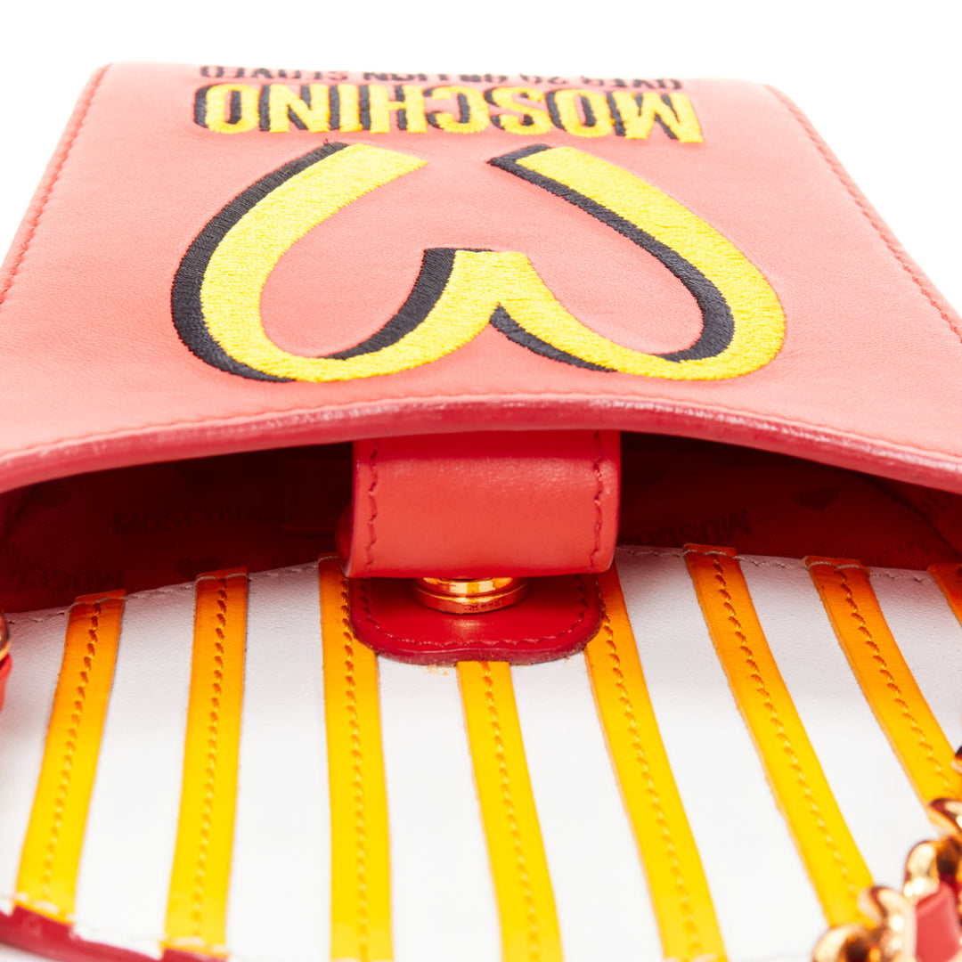 rare MOSCHINO McDonalds Fast Food Runway red yellow french fries crossbody bag