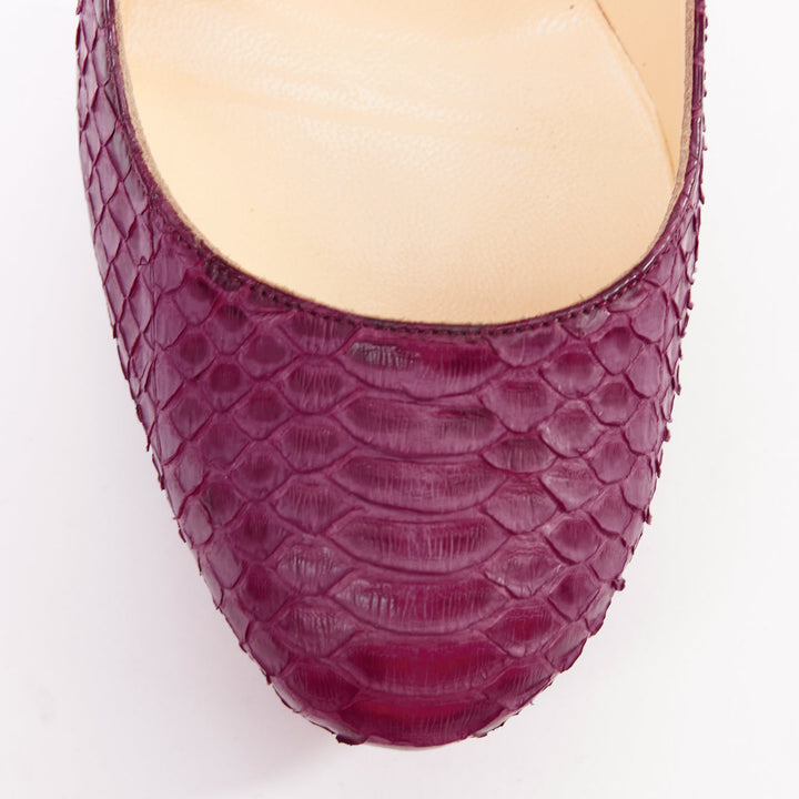 CHRISTIAN LOUBOUTIN Bianca 140 Amethyste purple watersnake platform pumps EU37