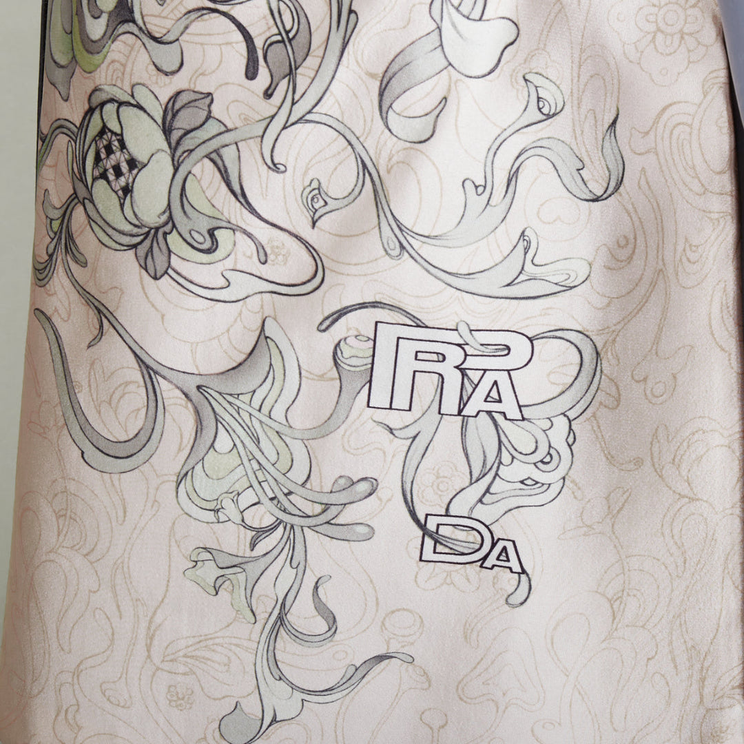PRADA 2018 Runway James Jean Fairy print rubber tab wrap skirt IT42 M