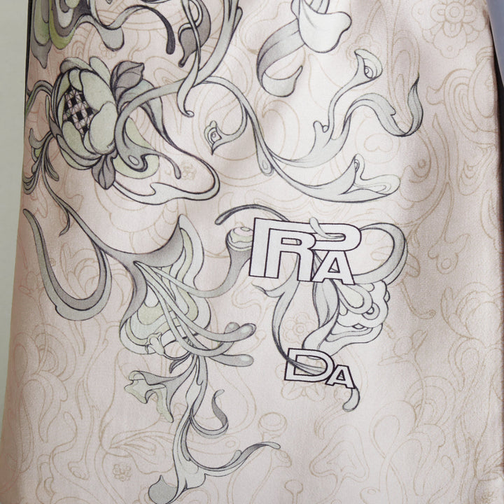 PRADA 2018 Runway James Jean Fairy print rubber tab wrap skirt IT42 M