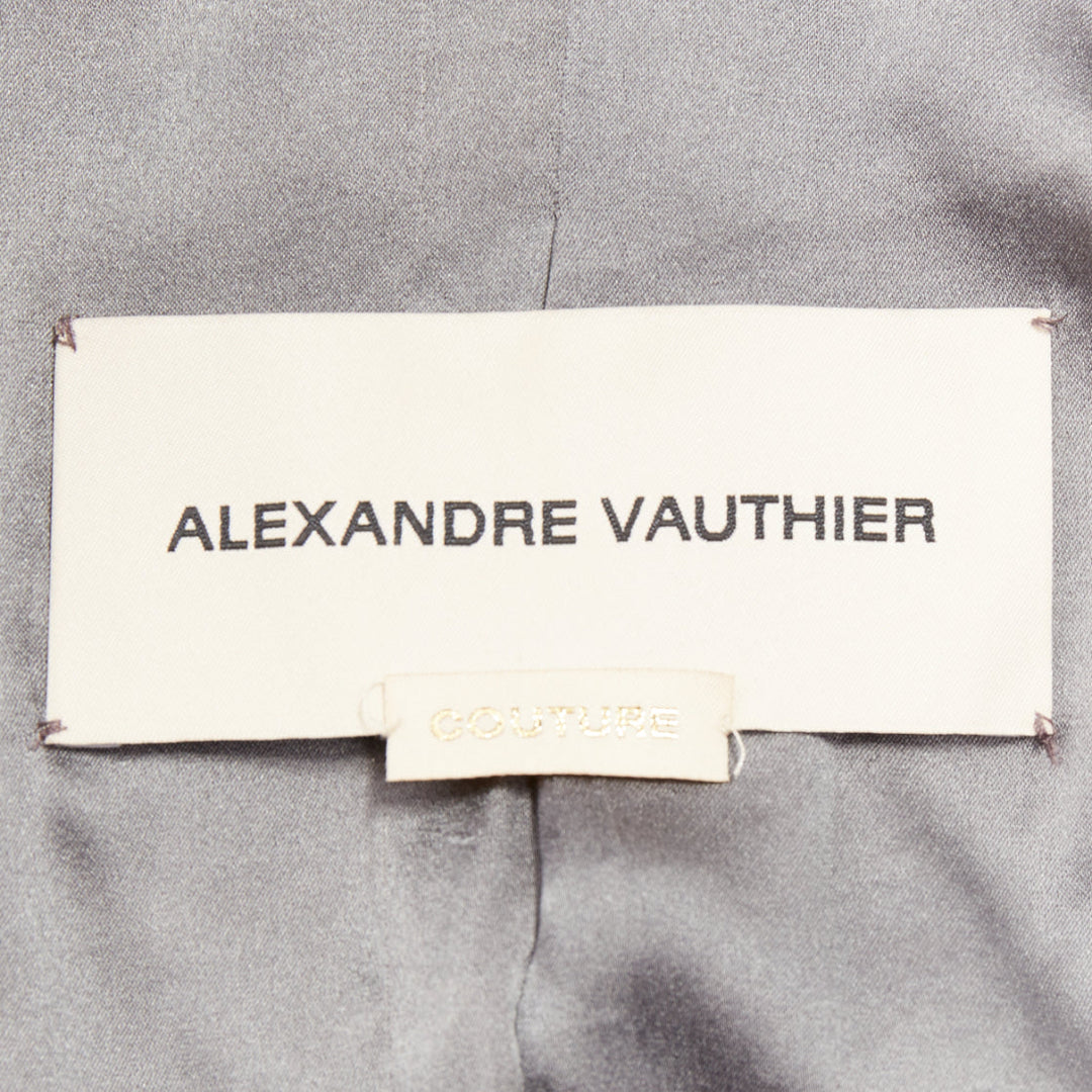 ALEXANDRE VAUTHIER COUTURE grey wooly peak lapel single breasted blazer jacket