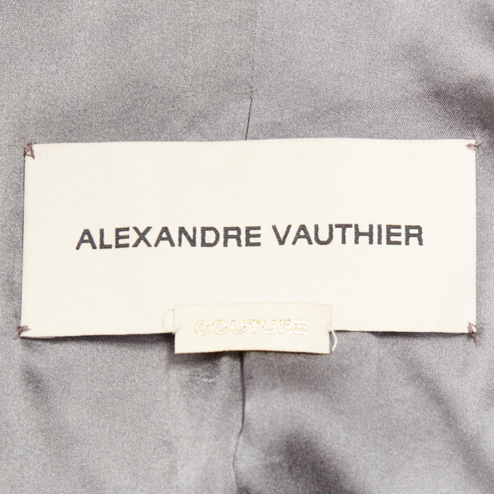ALEXANDRE VAUTHIER COUTURE grey wooly peak lapel single breasted blazer jacket