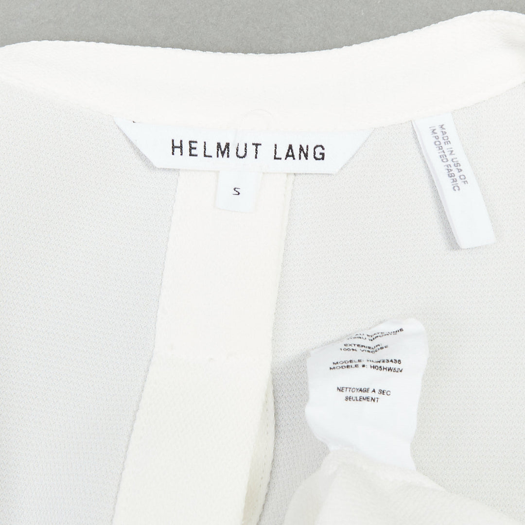 HELMUT LANG white tie front deconstructed backless vest top S