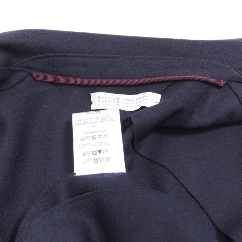 HARRIS WHARF LONDON 100% wool navy wool felt vest jacket IT40 S