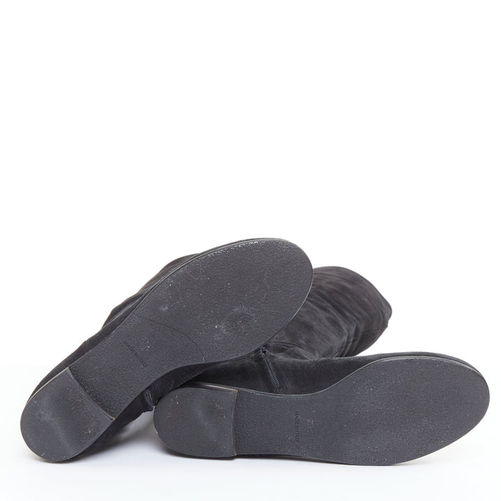 GIUSEPPE ZANOTTI Sandra black suede flat over the knee thigh high boots EU35