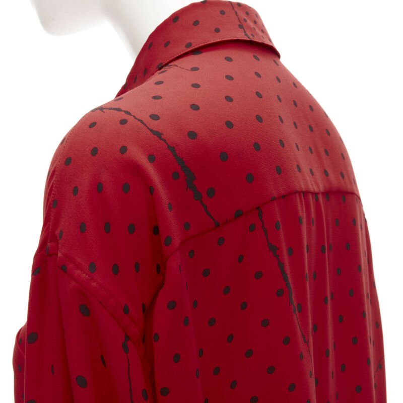 HAIDEr ACKERMANN 2018 red black polka dot print relaxed oversized shirt FR40 M