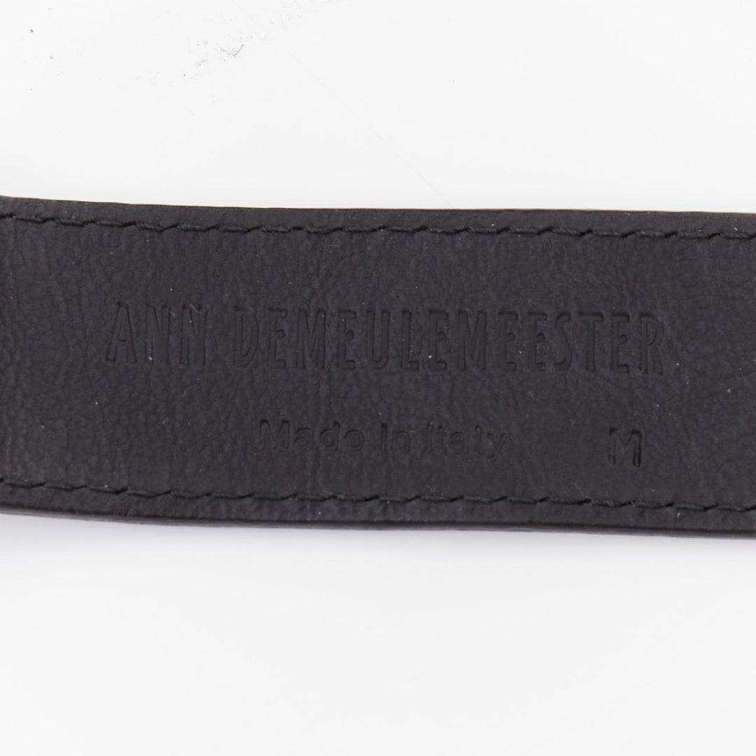 rare ANN DEMEULEMEESTER Vintage black leather macrame fringe small pouch belt