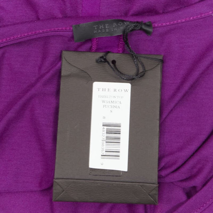 THE ROW Hazelton 100% viscose purple scoop neck long sleeve tshirt S