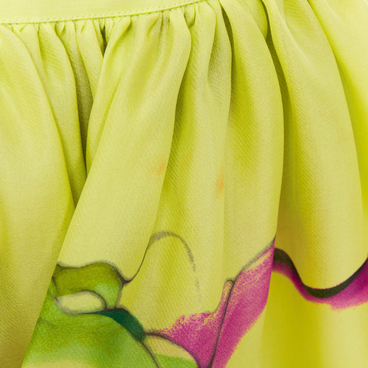 rare PRADA JAMES JEAN 2008 Runway Fairy green silk organza full skirt set IT40 S
