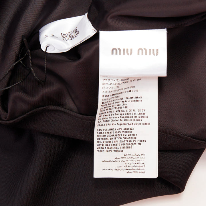 MIU MIU 2021 Runway Sportif Shift Dress black pink gold embellished dress IT40 S