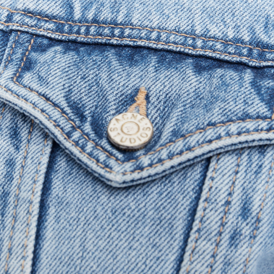 ACNE STUDIOS 2022 Tag LT Vintage blue denim washed Trompe Loeil jacket FR36 S
